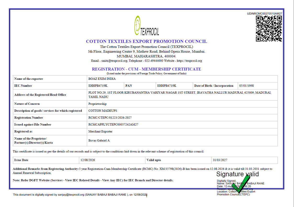 RCMC Certificate